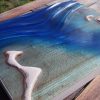 wave art, epoxy resin art, wooden wave art, teahupoo, cornwall, wall art, surf wall art,